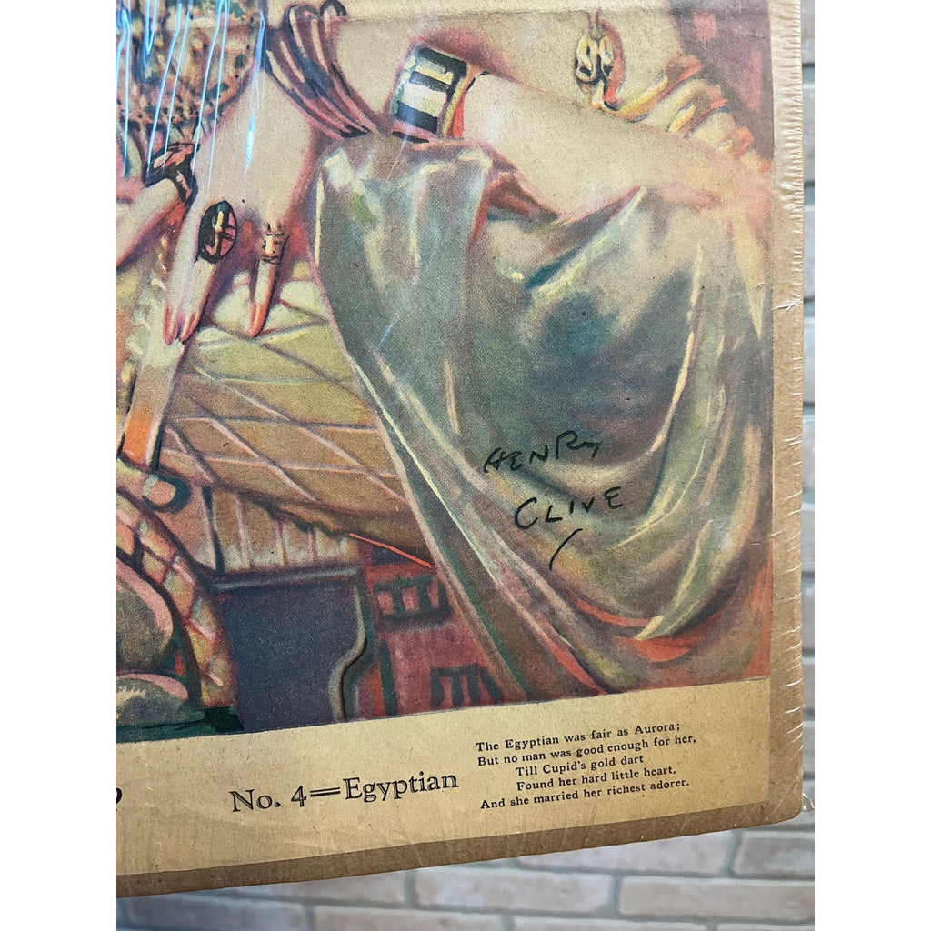 Vintage Henry Clive Art Deco Litho Prints Pinup Girls Indian & Egyptian