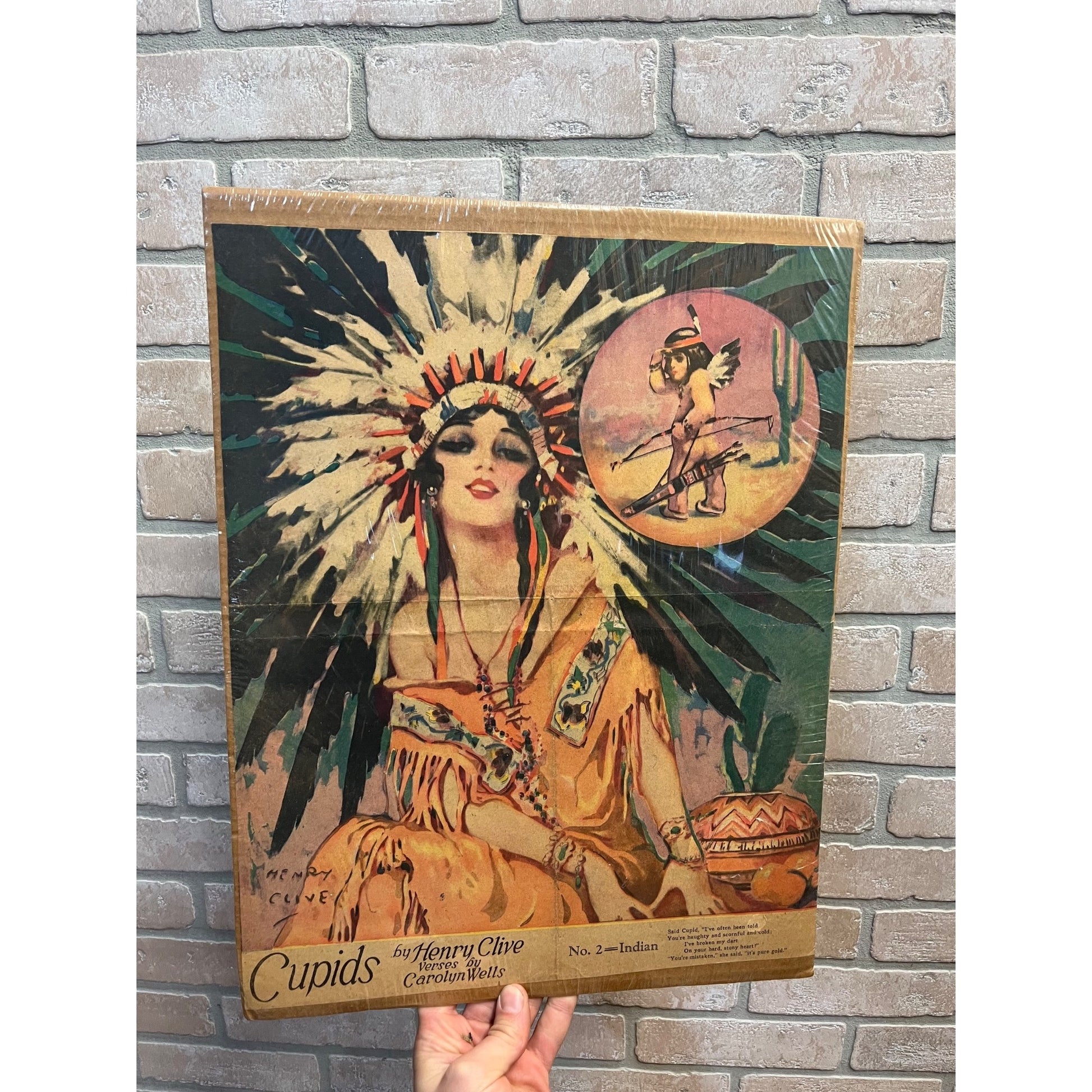 Vintage Henry Clive Art Deco Litho Prints Pinup Girls Indian & Egyptian