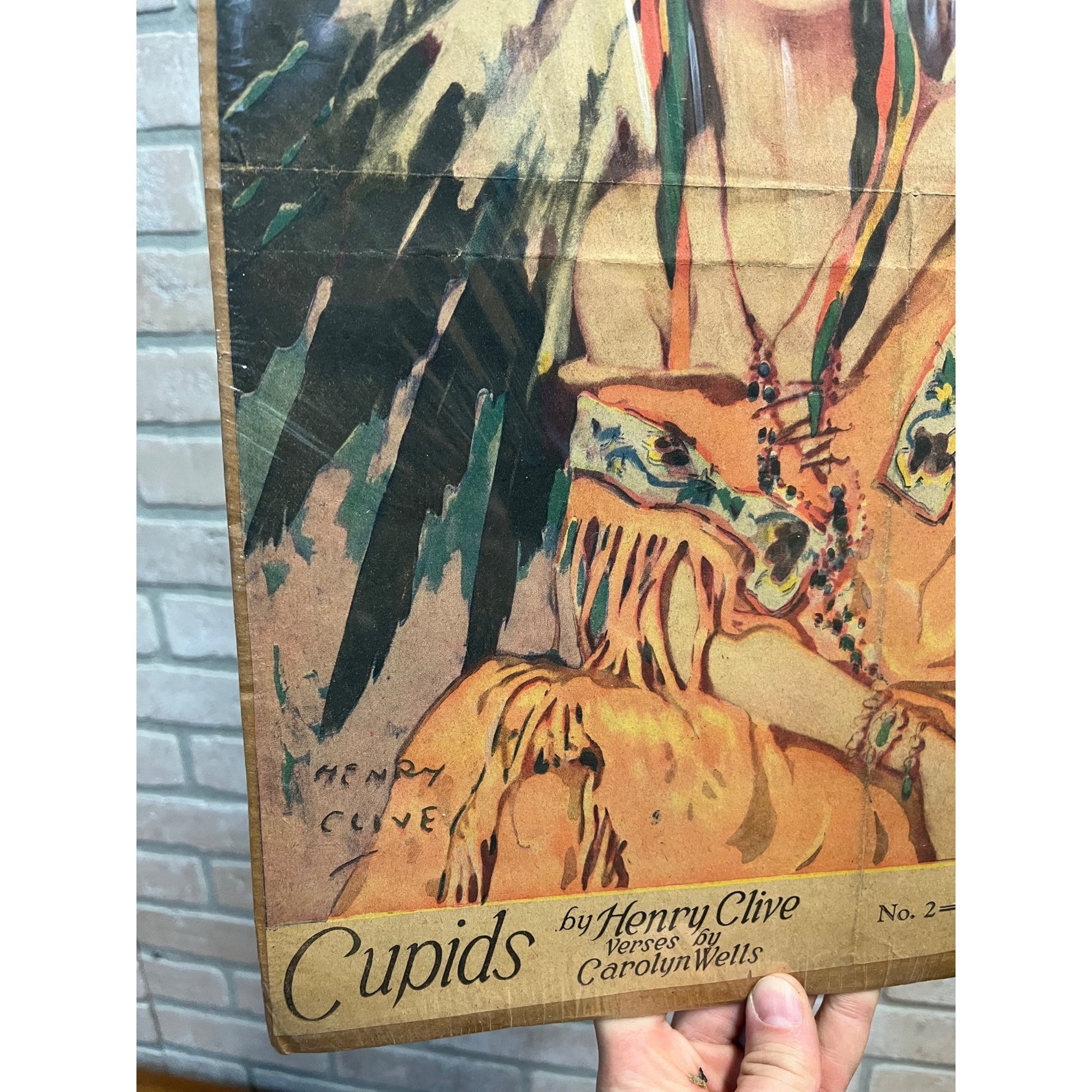 Vintage Henry Clive Art Deco Litho Prints Pinup Girls Indian & Egyptian