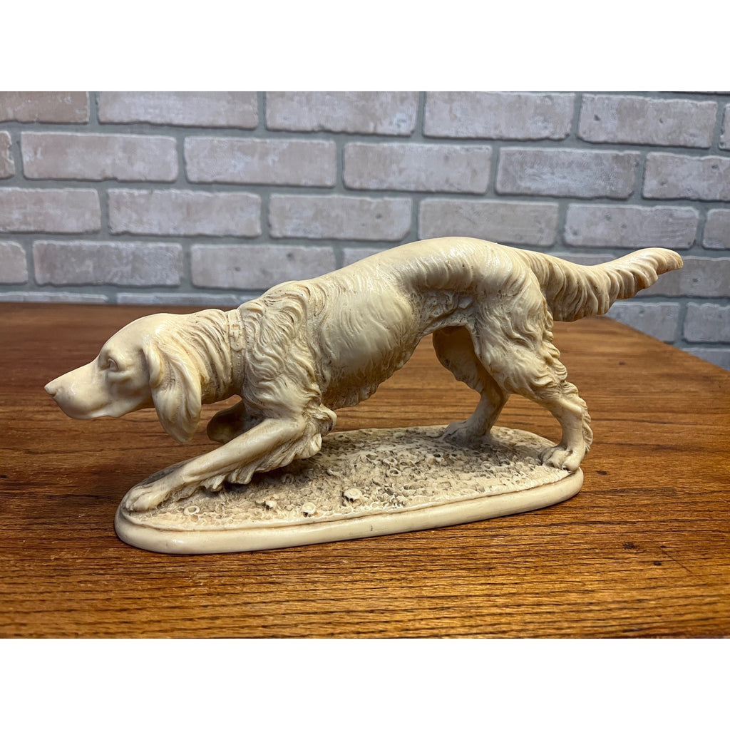 Vintage Norleans A. Santini Hunting Dog Sculpture Irish Setter Pointing Dog Made In Italy