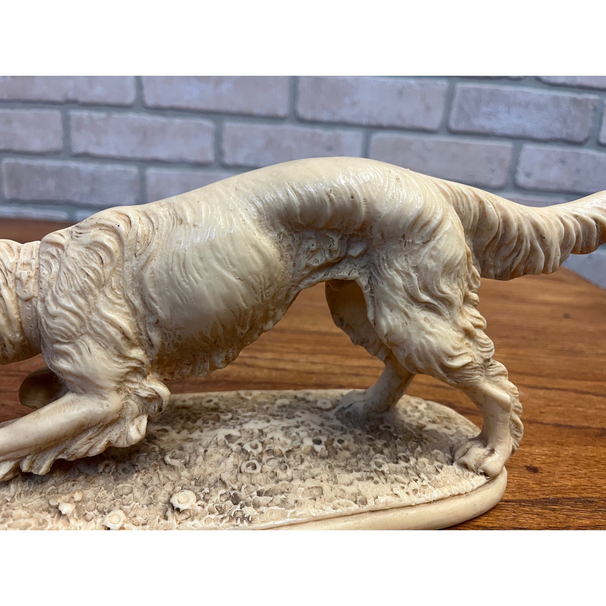 Vintage Norleans A. Santini Hunting Dog Sculpture Irish Setter Pointing Dog Made In Italy
