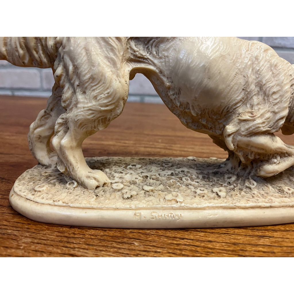 Vintage Norleans A. Santini Hunting Dog Sculpture Irish Setter Pointing Dog Made In Italy