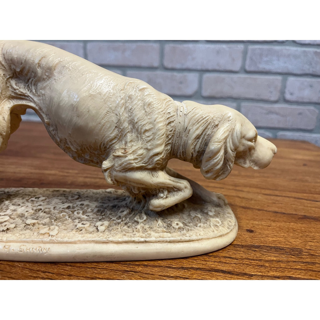 Vintage Norleans A. Santini Hunting Dog Sculpture Irish Setter Pointing Dog Made In Italy