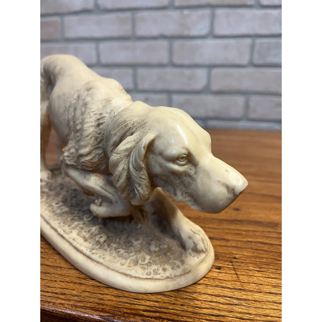 Vintage Norleans A. Santini Hunting Dog Sculpture Irish Setter Pointing Dog Made In Italy