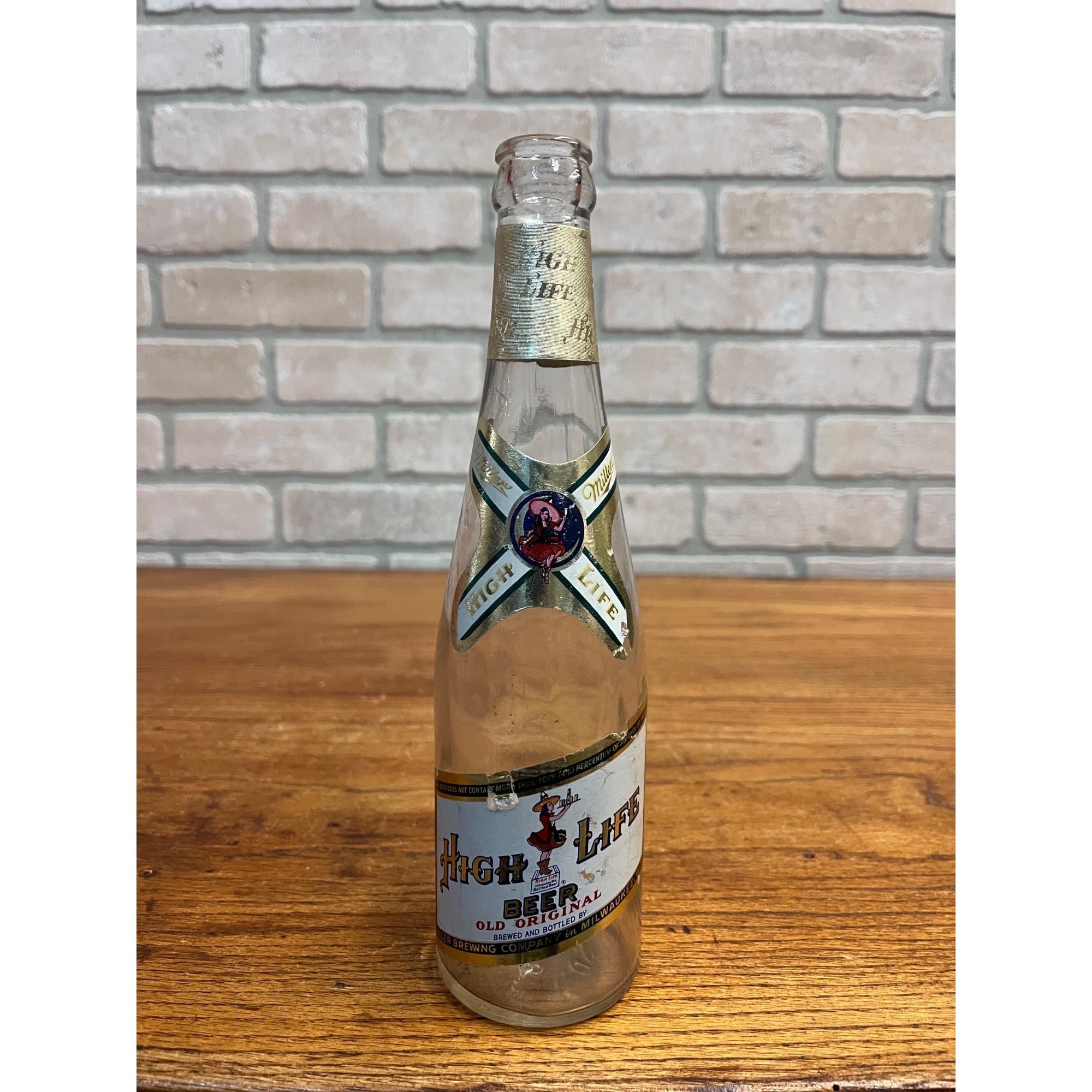 Vintage 1940s Miller High Life Beer Label Bottle IRTP Milwaukee Wisconsin WI Wis