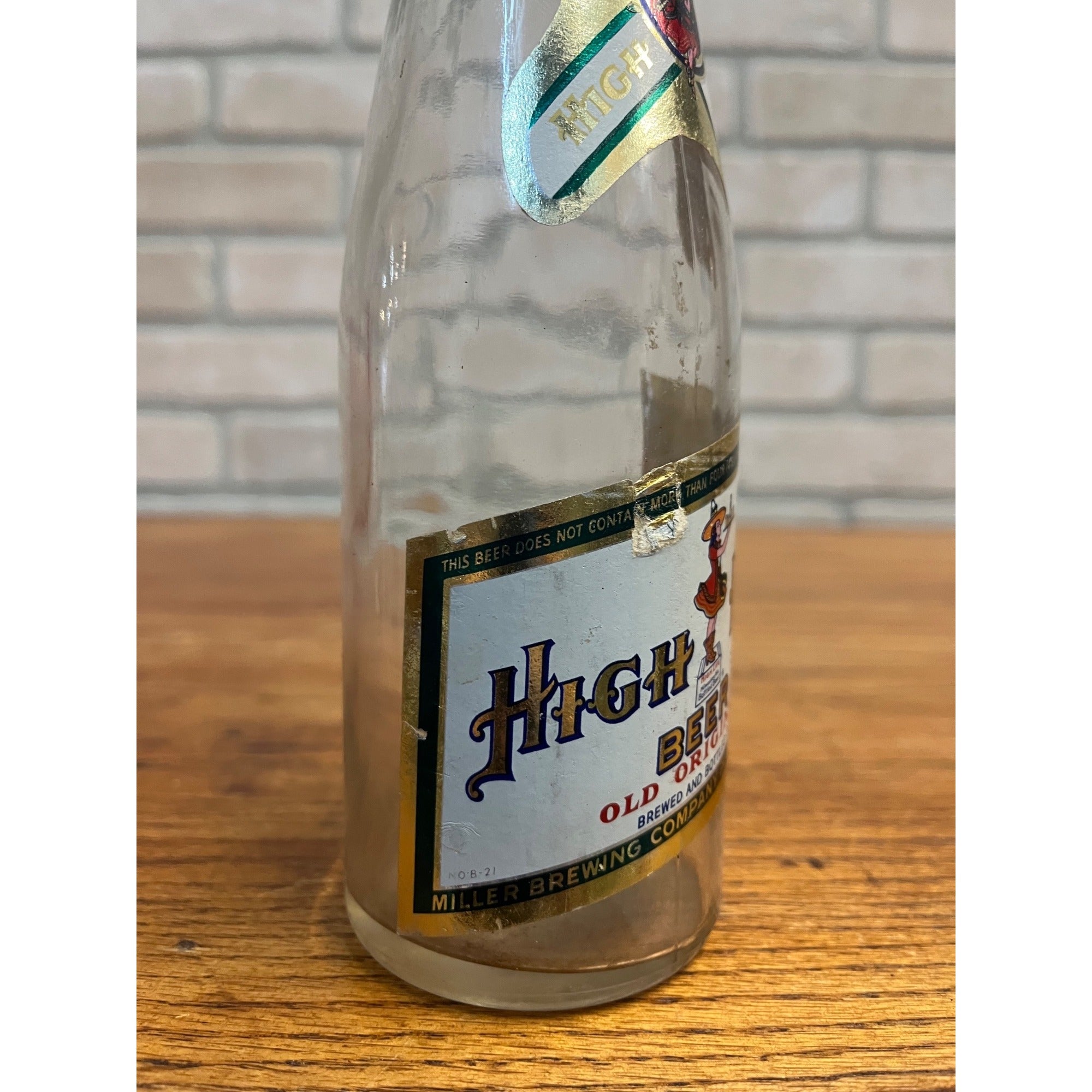 Vintage 1940s Miller High Life Beer Label Bottle IRTP Milwaukee Wisconsin WI Wis