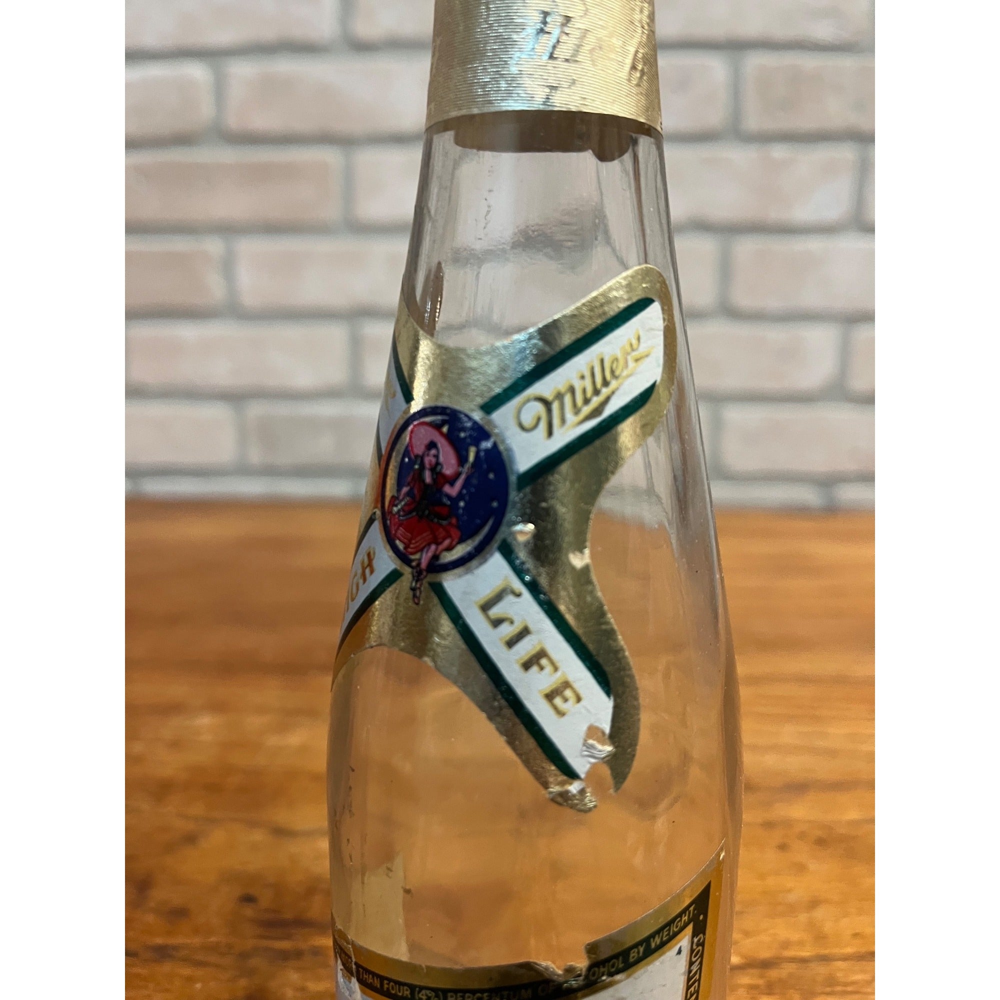 Vintage 1940s Miller High Life Beer Label Bottle IRTP Milwaukee Wisconsin WI Wis
