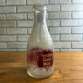 Vintage Meadow Gold Milk Silver Seal Quart Milk Bottle Dairy Glass