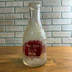 Vintage Meadow Gold Milk Silver Seal Quart Milk Bottle Dairy Glass