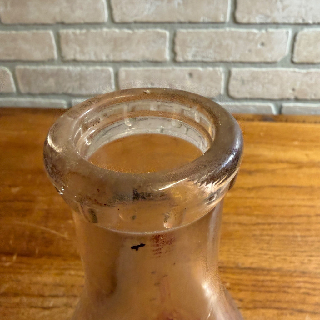 Vintage Meadow Gold Milk Silver Seal Quart Milk Bottle Dairy Glass