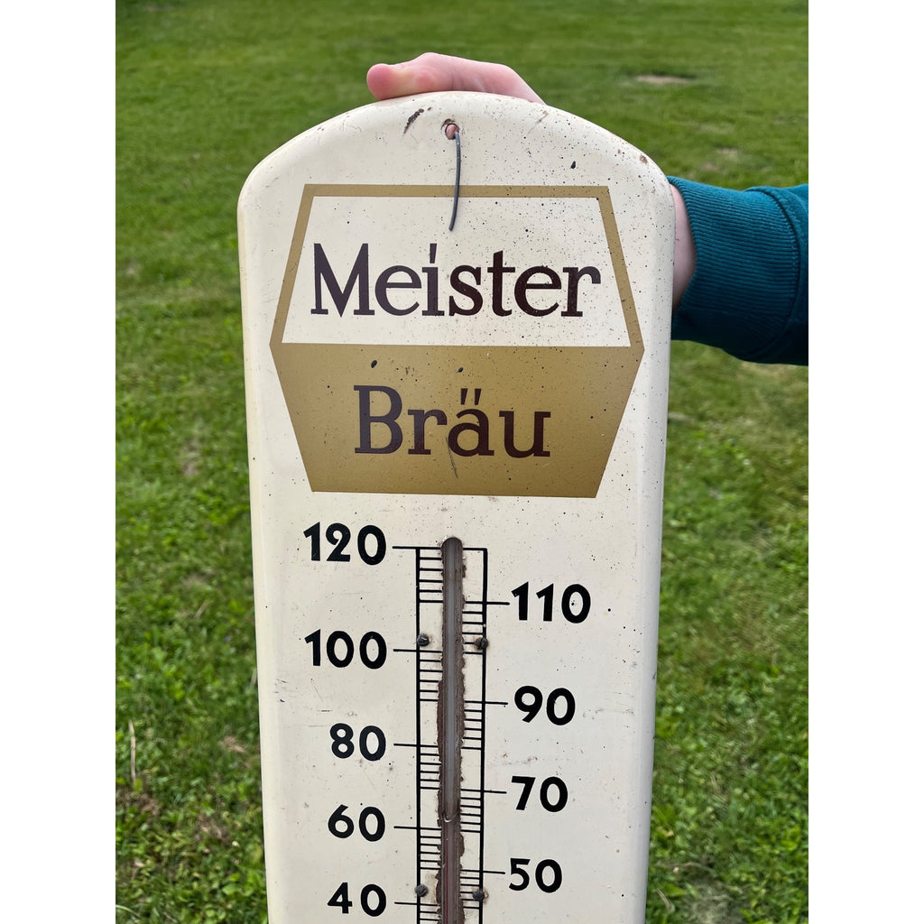 Vintage Meister Brau Beer Advertising Sign Therm Peter Hand Brewery Chicago