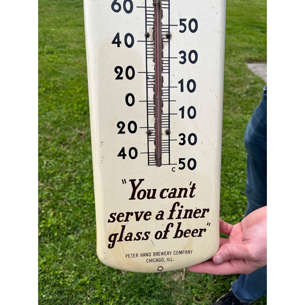 Vintage Meister Brau Beer Advertising Sign Therm Peter Hand Brewery Chicago