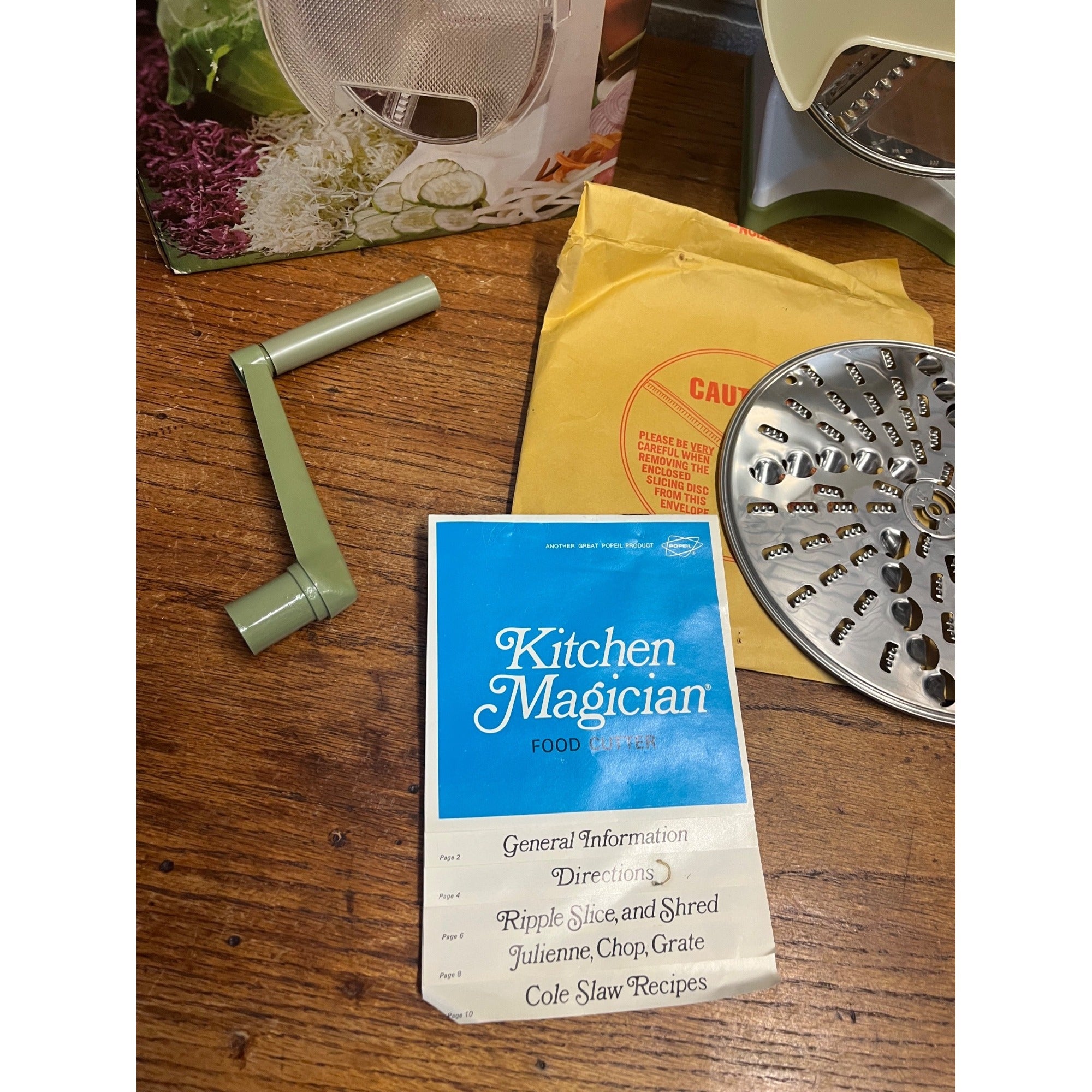 Vintage NOS 1970 Popeil's Kitchen Magician Food Cutter Slicer Shredder w/ Box