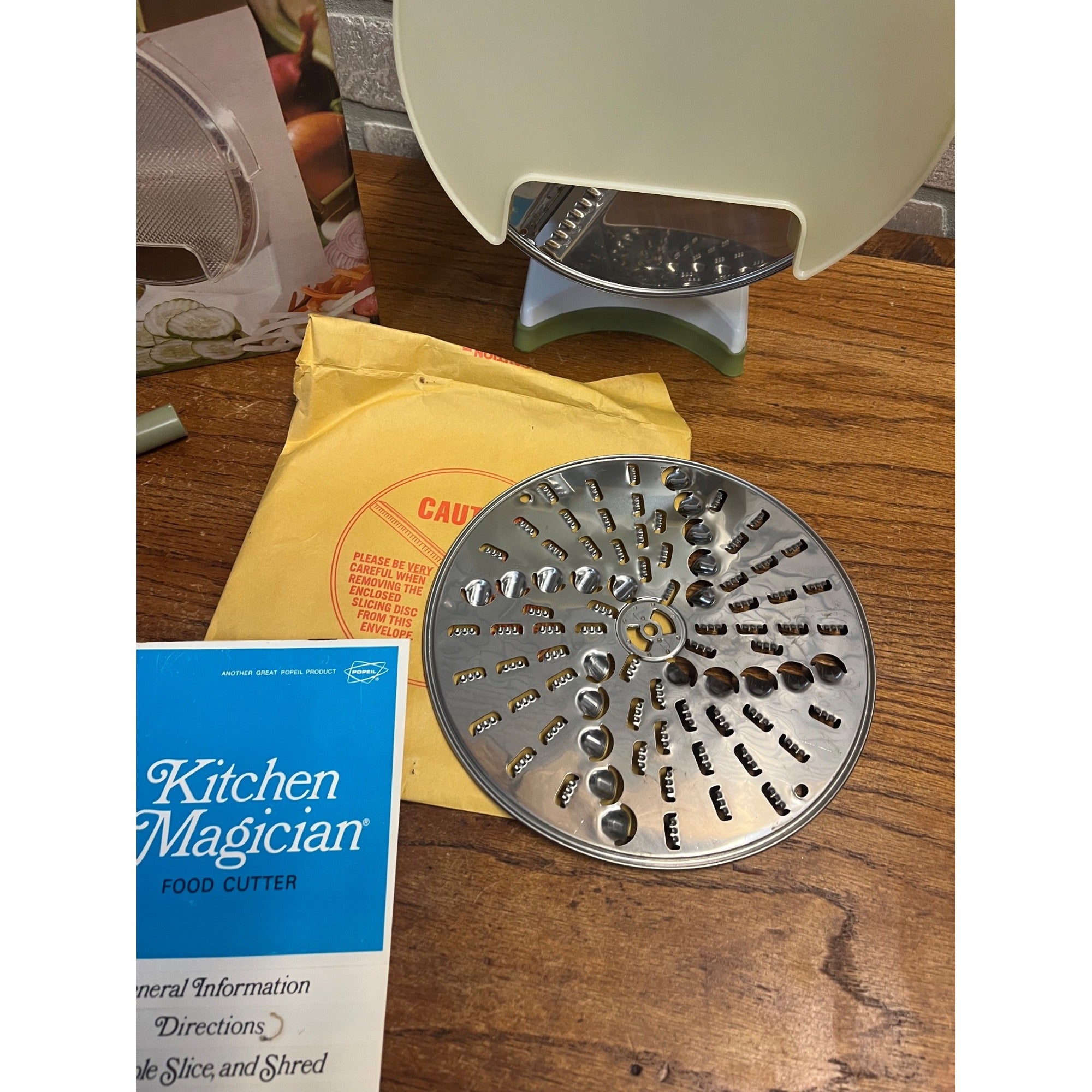 Vintage NOS 1970 Popeil's Kitchen Magician Food Cutter Slicer Shredder w/ Box