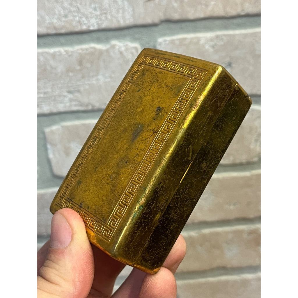Vintage 1934 Gillette Aristocrat Gold Safety Razor Christmas DeLuxe Brass Box