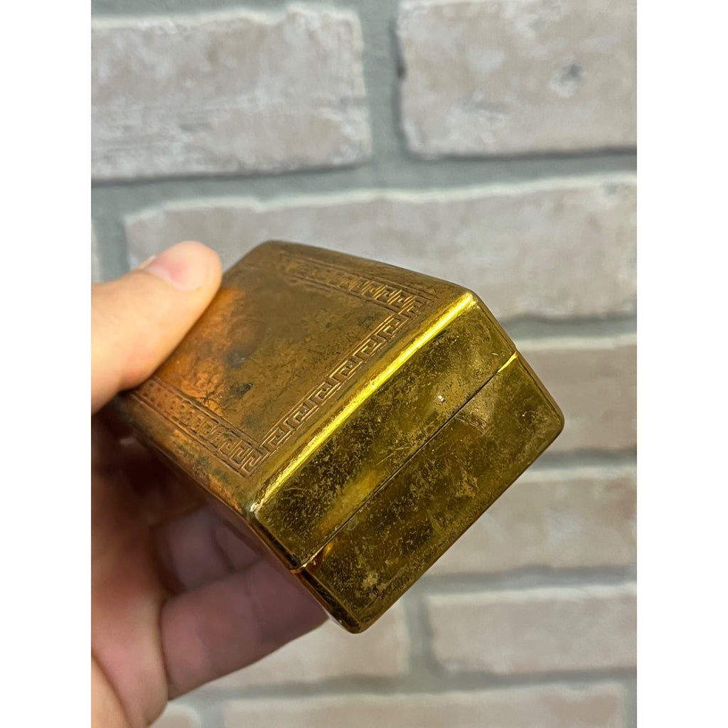 Vintage 1934 Gillette Aristocrat Gold Safety Razor Christmas DeLuxe Brass Box