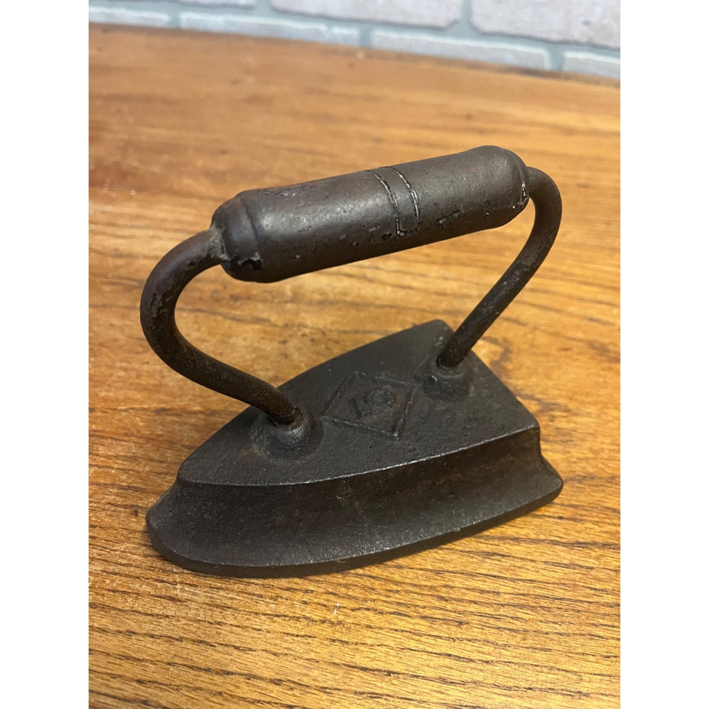 Antique Handled Cast Sad Iron / Clothing Press / Doorstop / Marked "5"