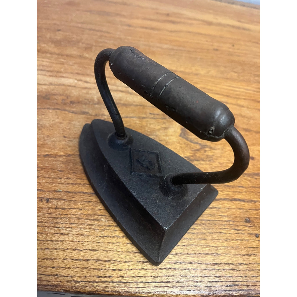 Antique Handled Cast Sad Iron / Clothing Press / Doorstop / Marked "5"