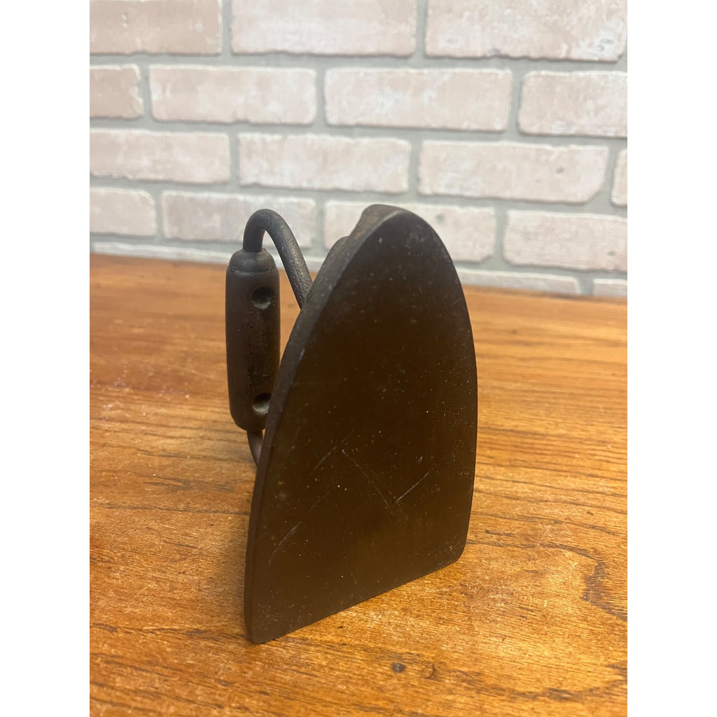 Antique Handled Cast Sad Iron / Clothing Press / Doorstop / Marked "5"