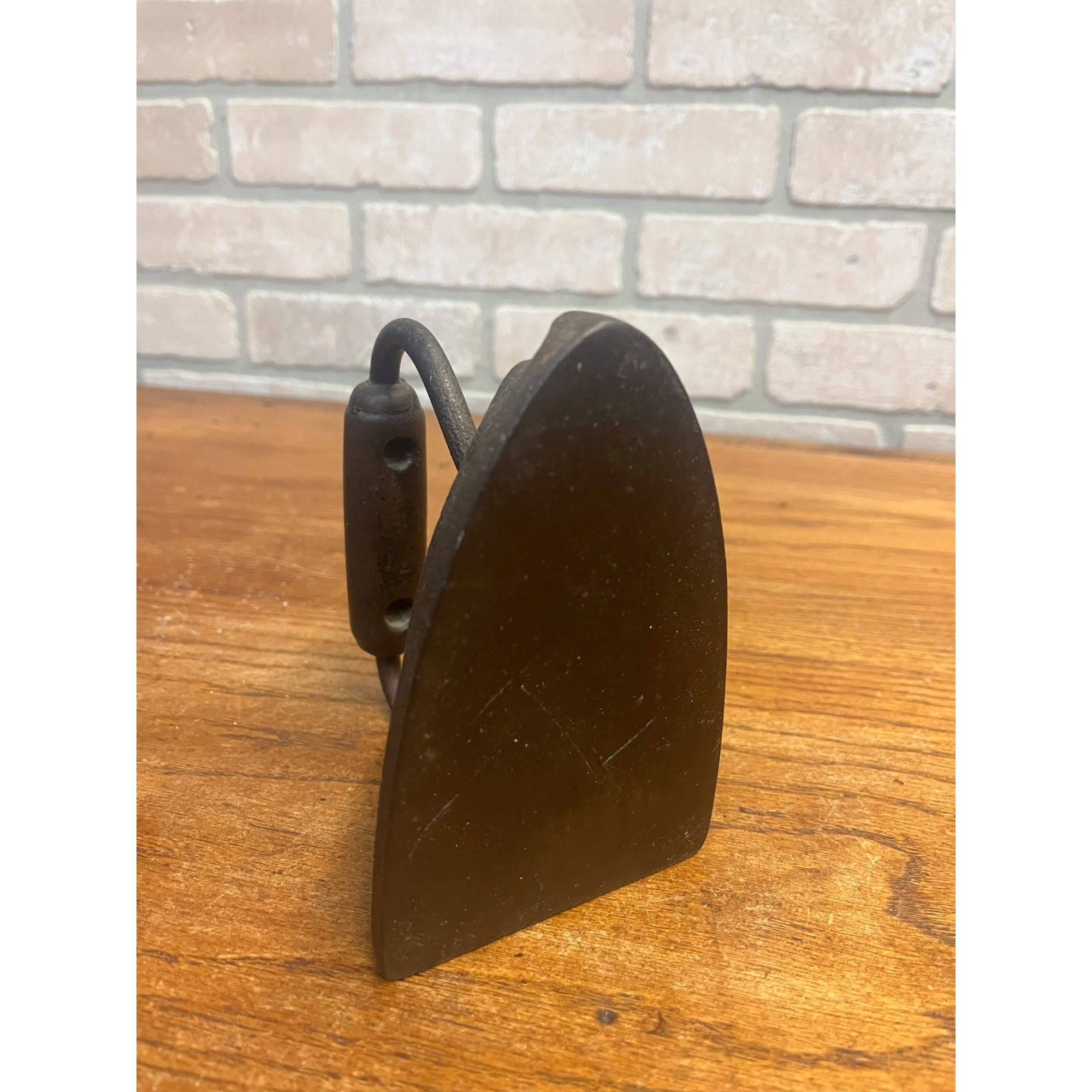 Antique Handled Cast Sad Iron / Clothing Press / Doorstop / Marked "5"
