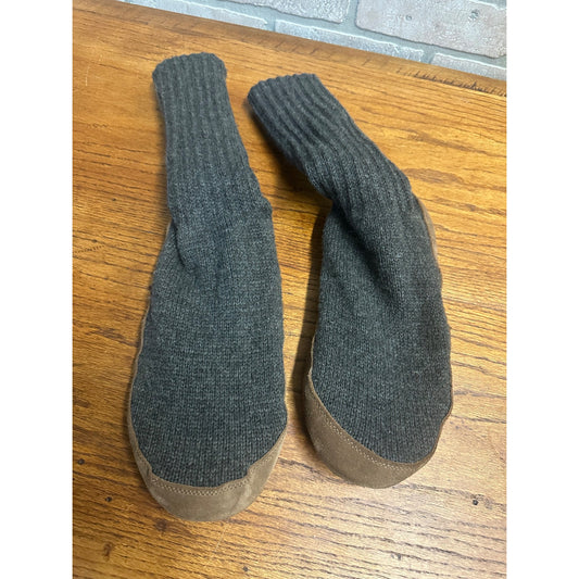 LL Bean Wool Slipper Socks House Shoes Dark Gray Size Medium M(9-10) - W(10.5-11.5)