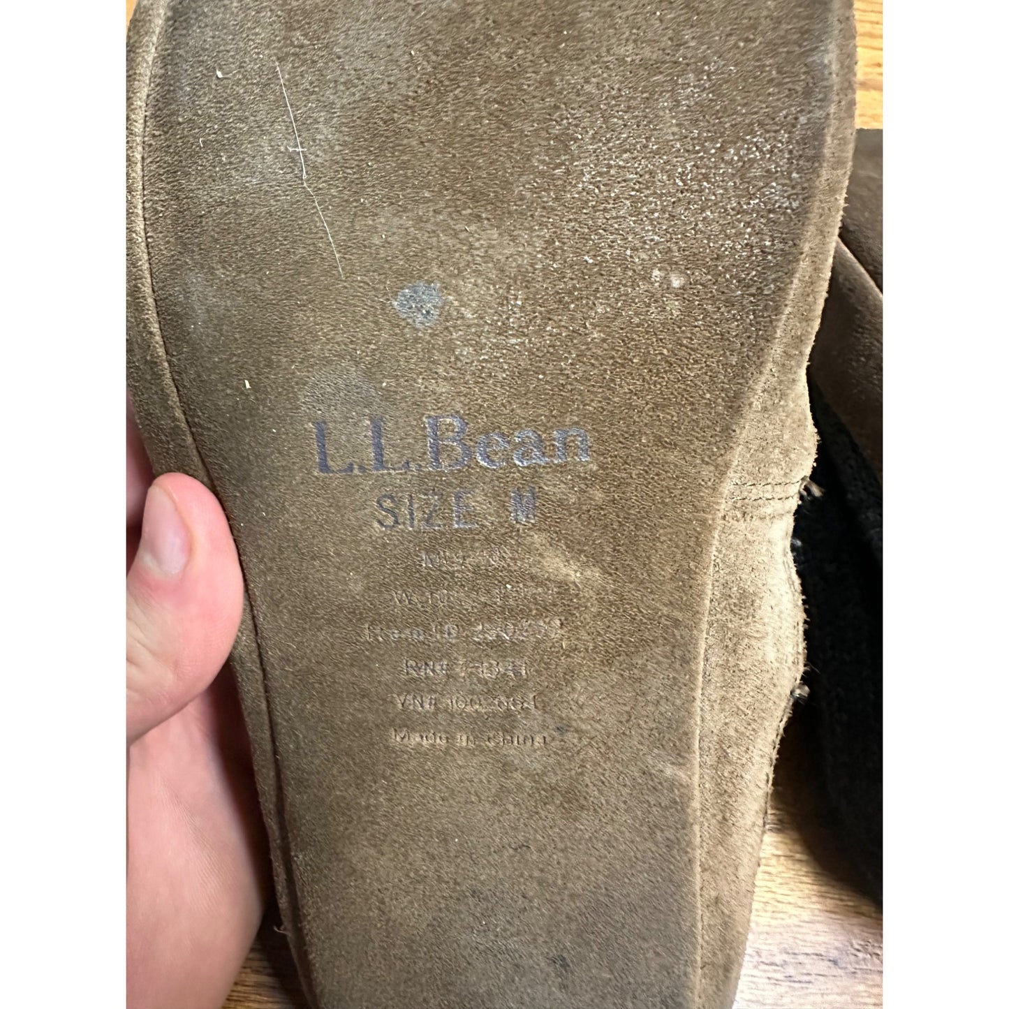 LL Bean Wool Slipper Socks House Shoes Dark Gray Size Medium M(9-10) - W(10.5-11.5)