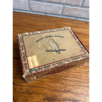 Antique White Owl Brand Wood Cigar Box Graphics Label Empty Vintage