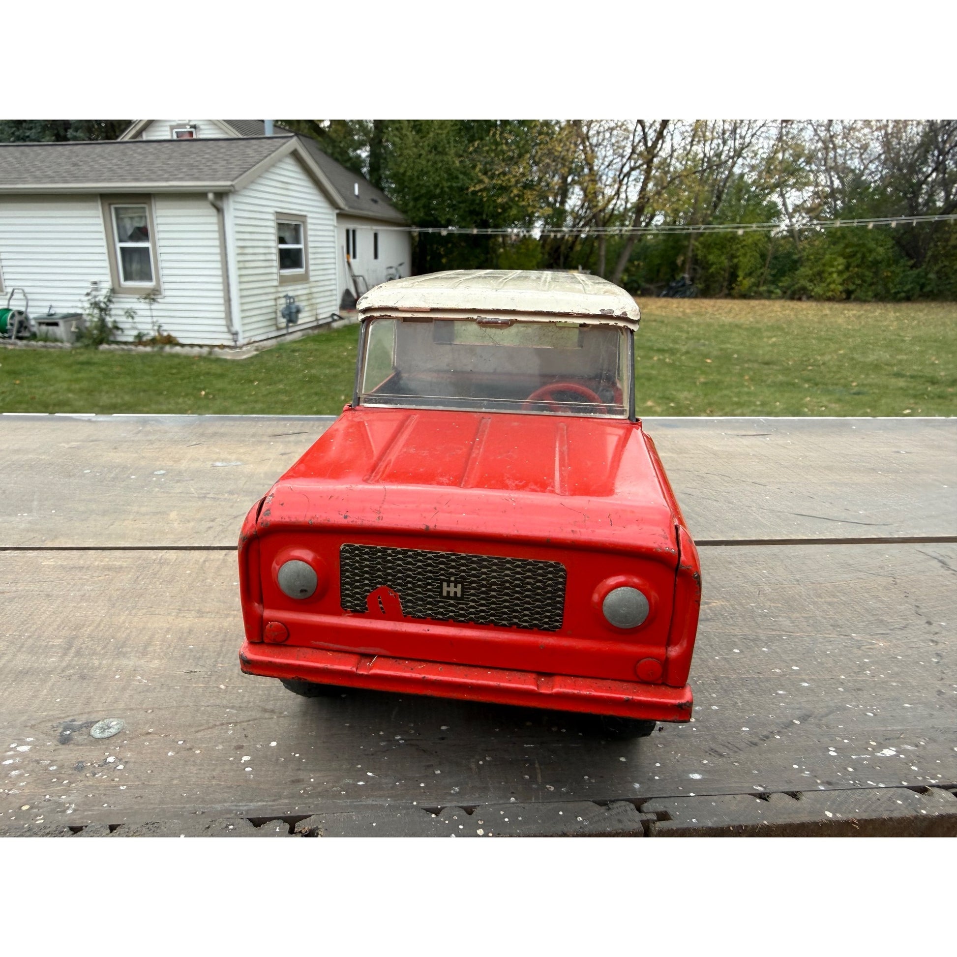 Vintage Tru-Scale International Harvester Scout Truck Pressed Steel Toy