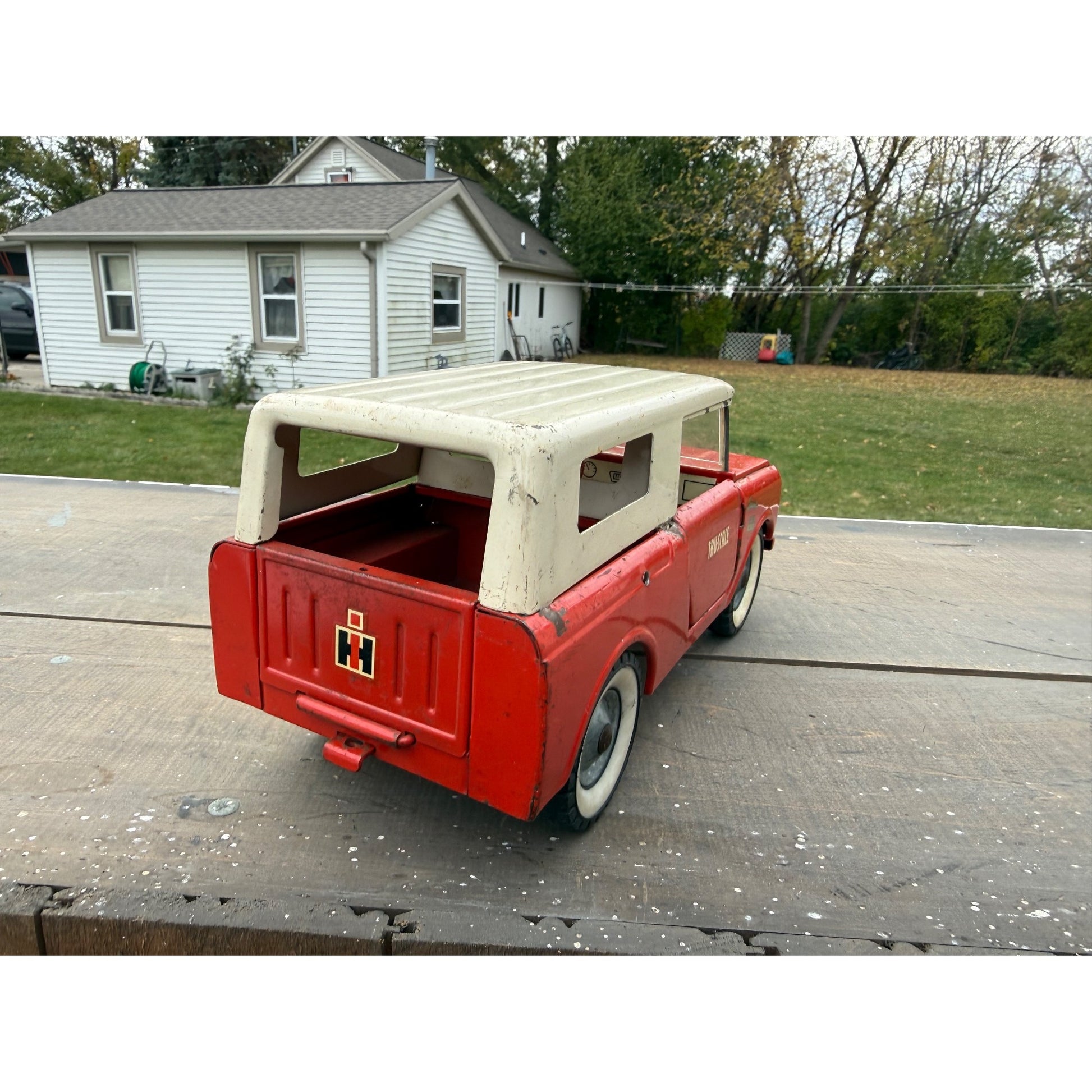Vintage Tru-Scale International Harvester Scout Truck Pressed Steel Toy