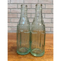 Vintage Aqua Pair of Soda Water Coca Cola Milwaukee Bottles 1920s
