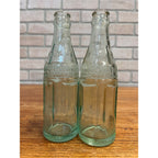 Vintage Aqua Pair of Soda Water Coca Cola Milwaukee Bottles 1920s