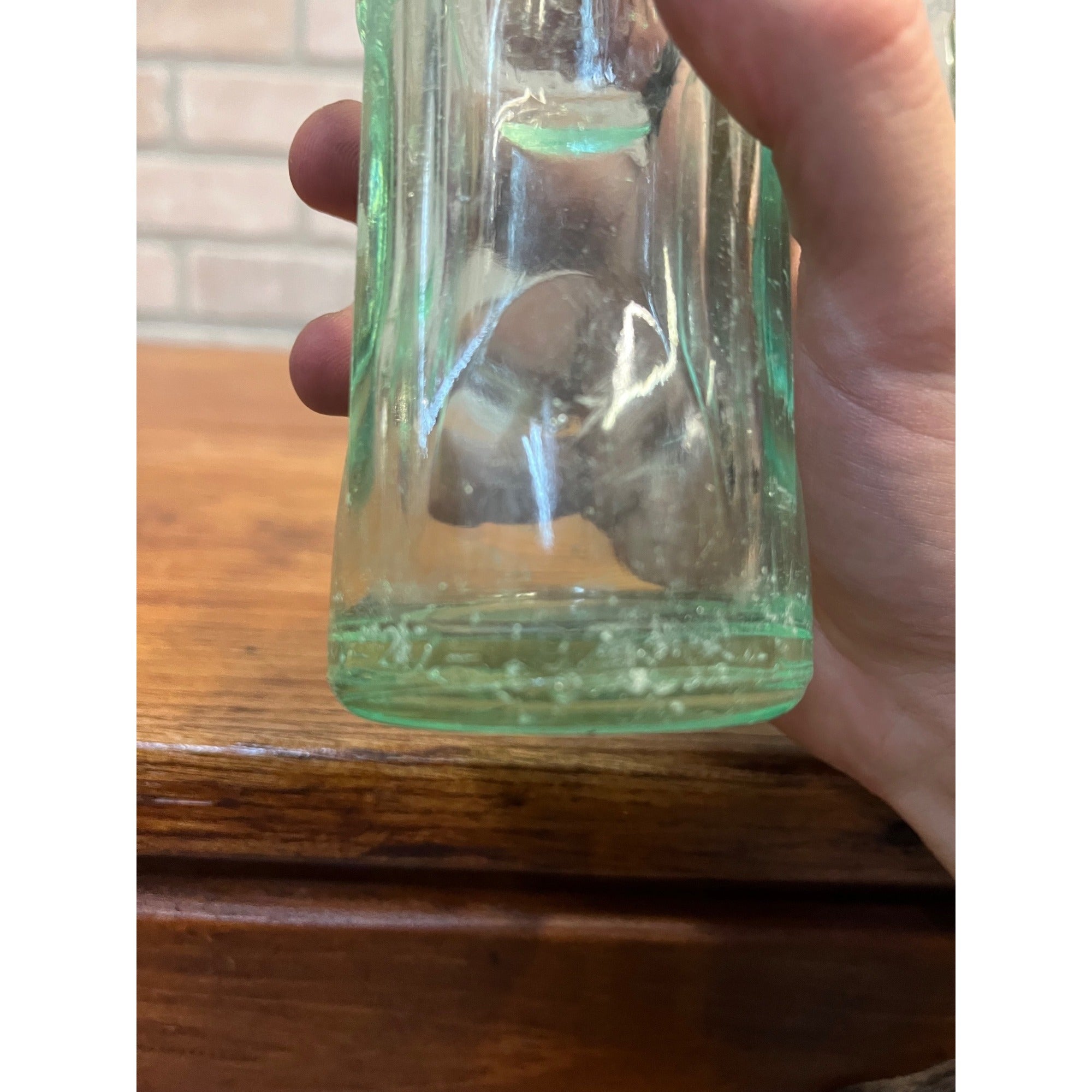 Vintage Aqua Pair of Soda Water Coca Cola Milwaukee Bottles 1920s
