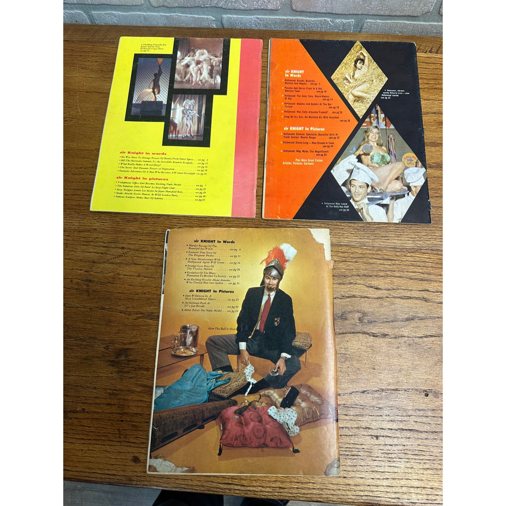 Vintage Sir Knight Men's Entertainment Magazines Lot (3) 1959 Vol. 1