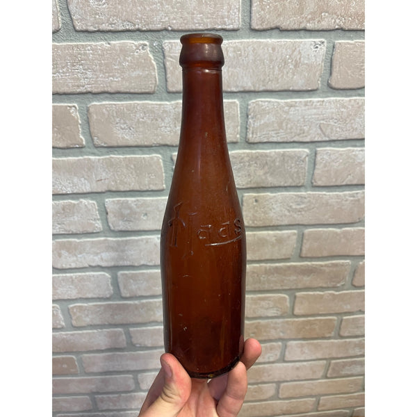 Vintage John Haas Brewing Co. Embossed Beer Bottle Ripon Wisconsin Amber Glass