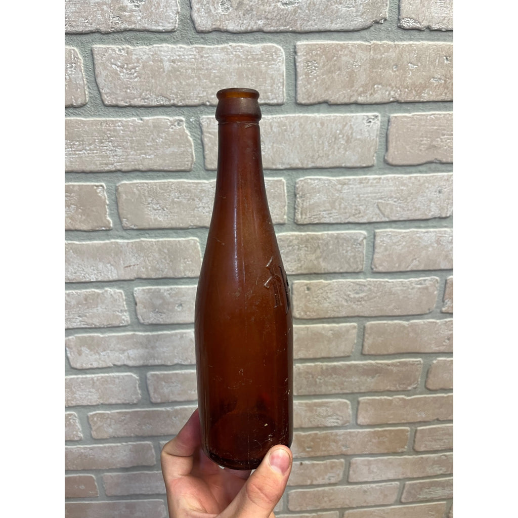 Vintage John Haas Brewing Co. Embossed Beer Bottle Ripon Wisconsin Amber Glass