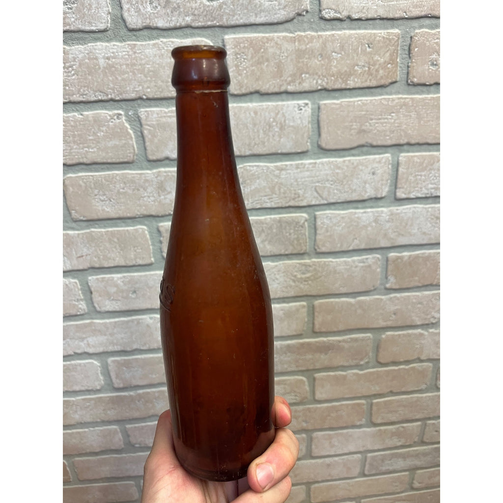 Vintage John Haas Brewing Co. Embossed Beer Bottle Ripon Wisconsin Amber Glass
