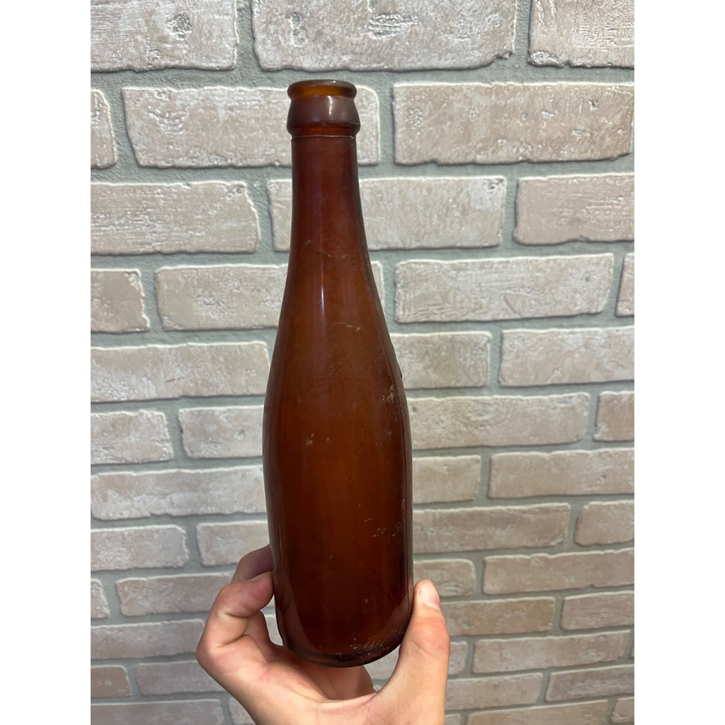 Vintage John Haas Brewing Co. Embossed Beer Bottle Ripon Wisconsin Amber Glass