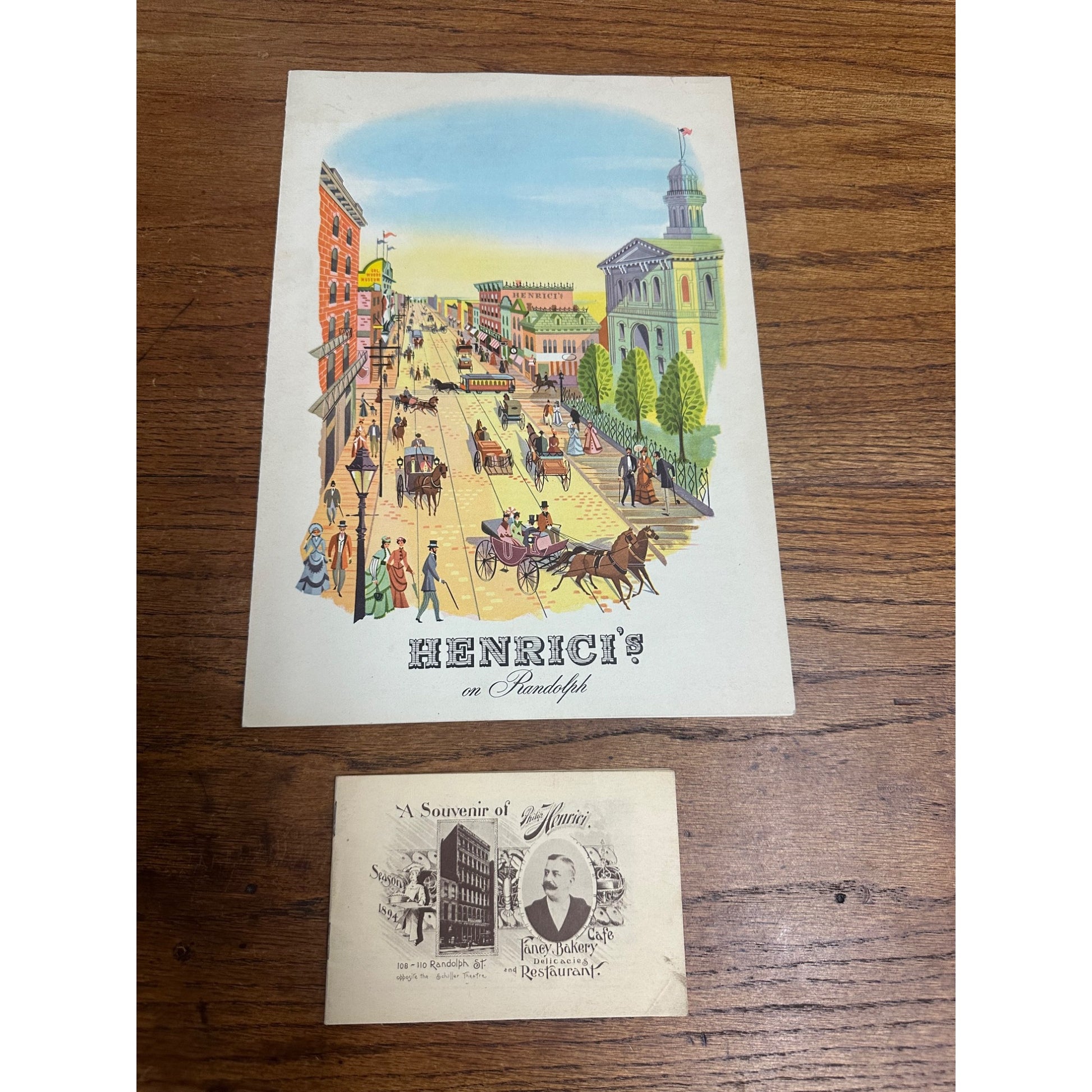 1950s Henrici's on Randolph Dinner Menu & Drinks Menu Chicago Illinois