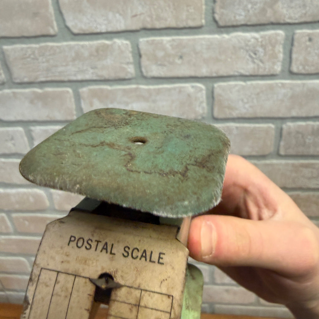 Vintage Postal Scale - Kingsbury Manufacturing Co. Green Tin Miniature