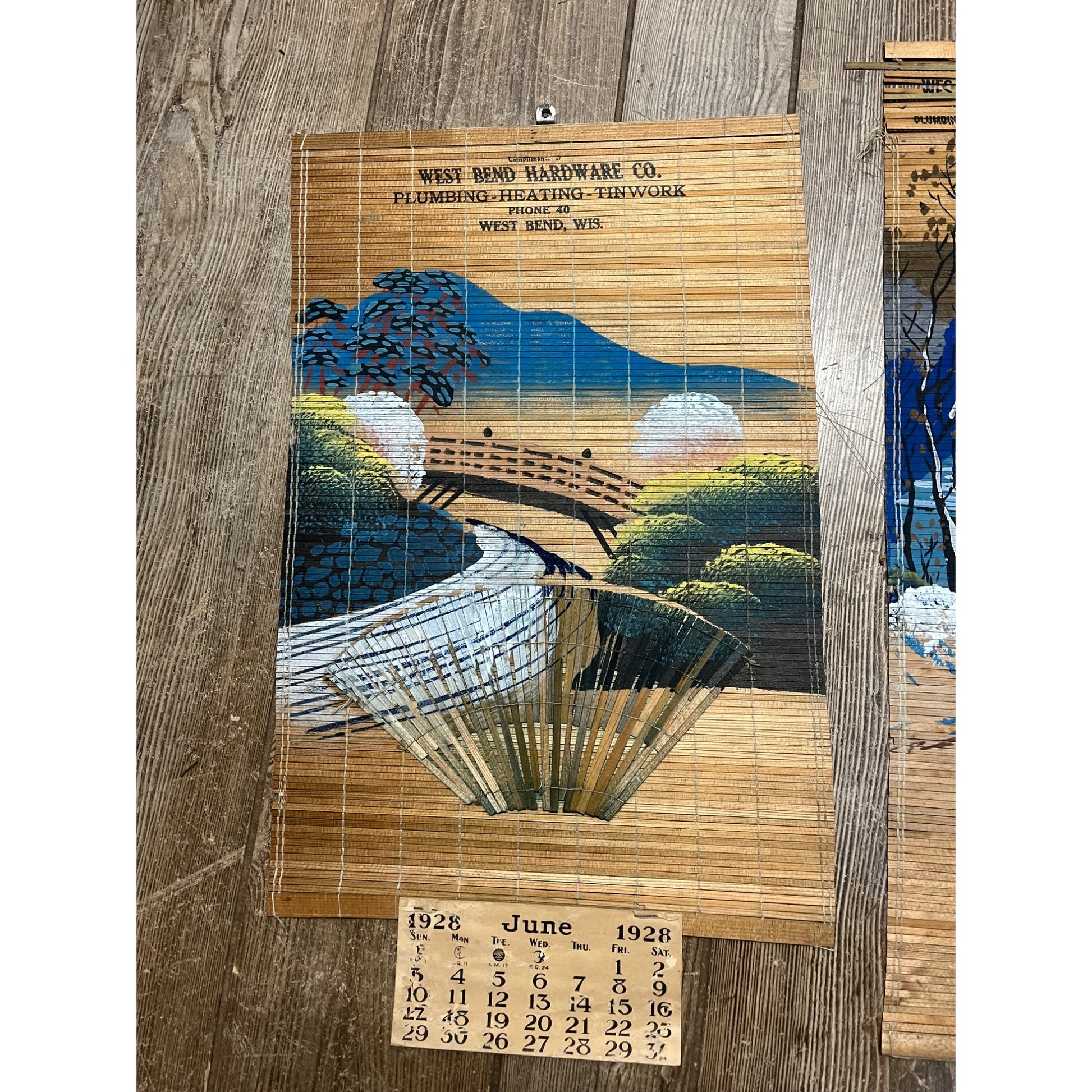 Vintage 1928-29 West Bend Wisconsin Hardware Store Advertising Calendars Lot (2)