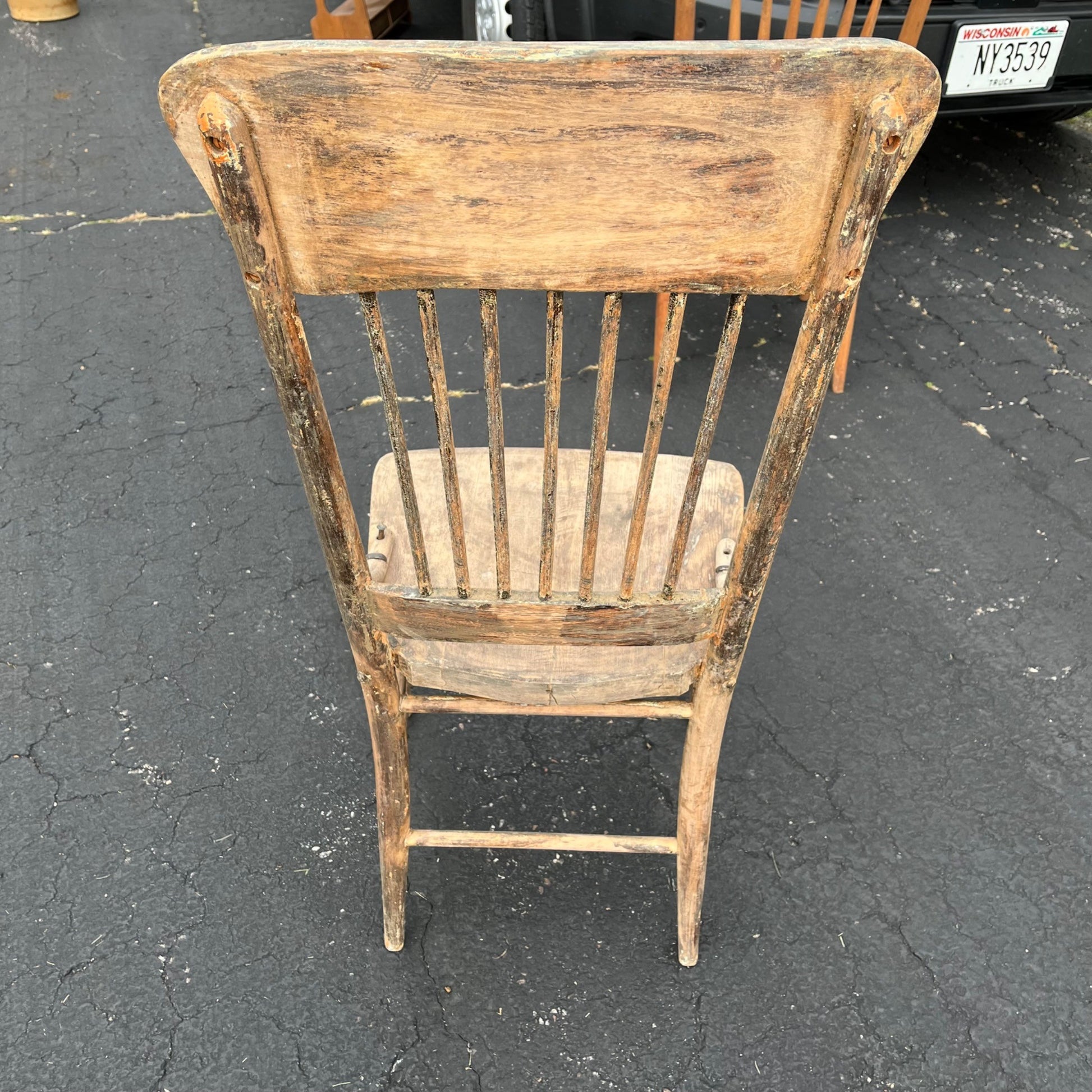 Antique Pabst Beer Brewery Milwaukee Wis Pre-Prohibition Saloon Tavern Oak Chair Pressed Back