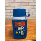 Vintage 1965 Peanuts Snoopy and Woodstock Metal Lunchbox THERMOS ONLY