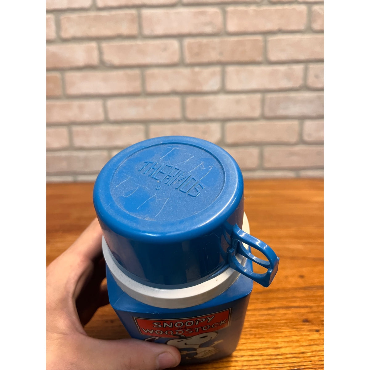 Vintage 1965 Peanuts Snoopy and Woodstock Metal Lunchbox THERMOS ONLY