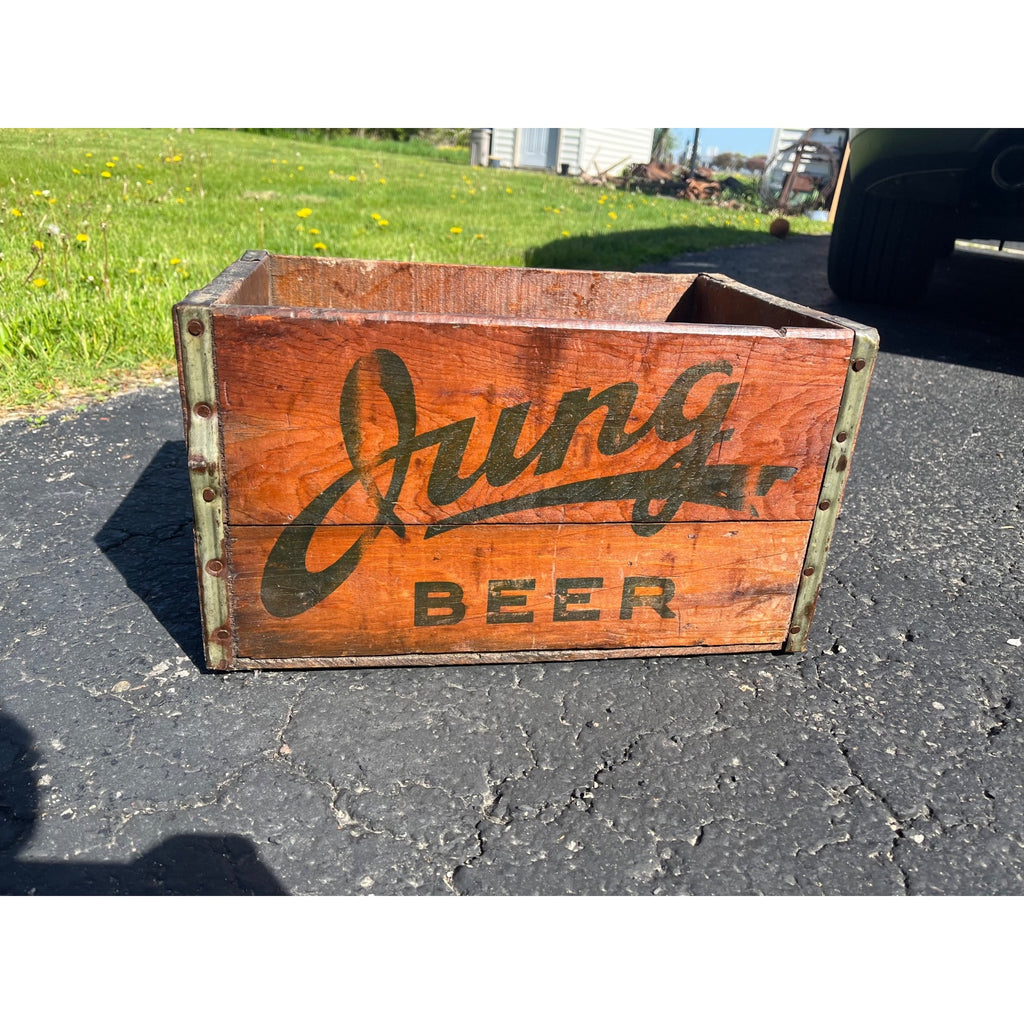 Vintage Jung Beer Milwaukee Wisconsin Wooden Beer Crate Case Box Brewery Co.