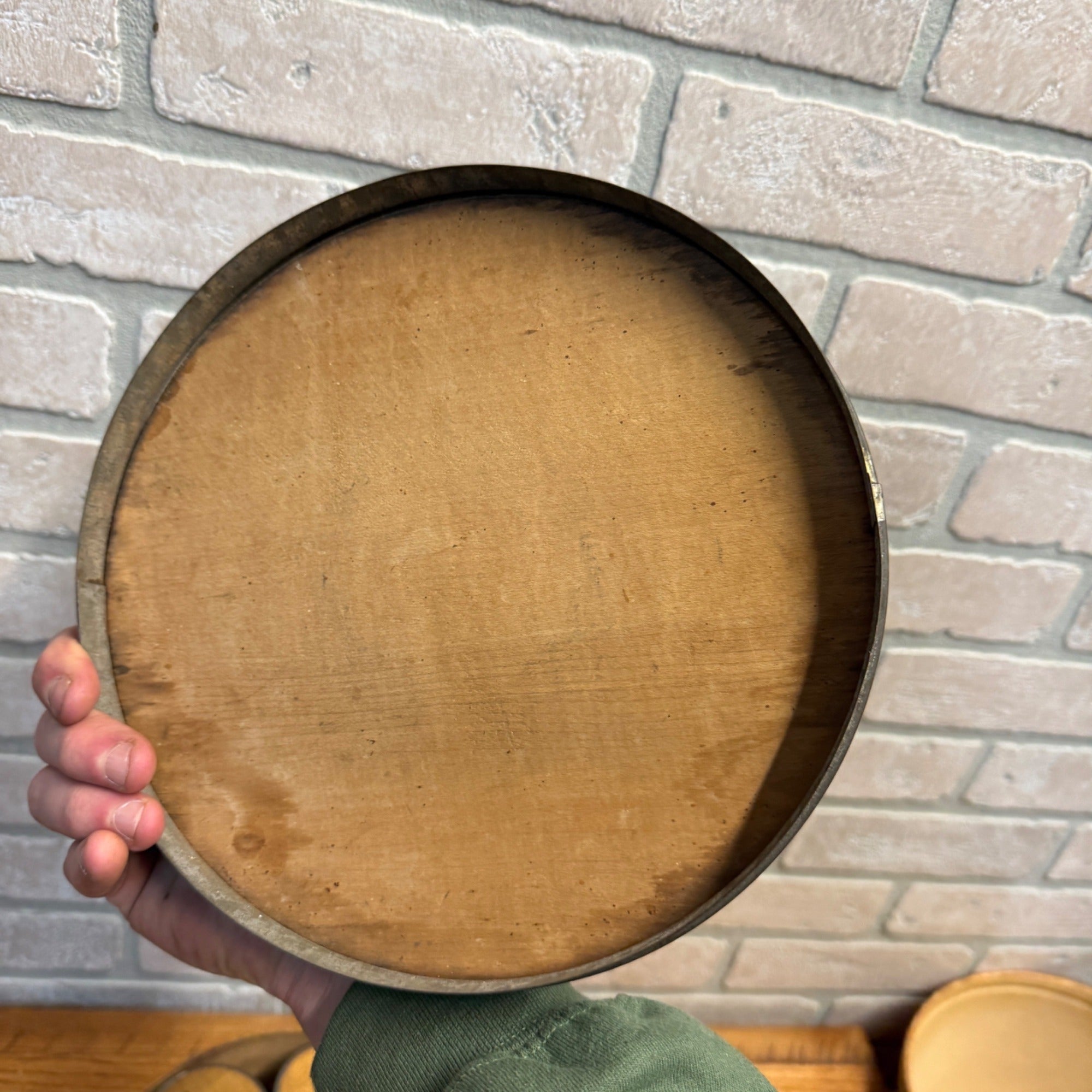 Antique Primitive 19th c. Bentwood Spice Pantry Box 9pc Set Tin Banded Wooden