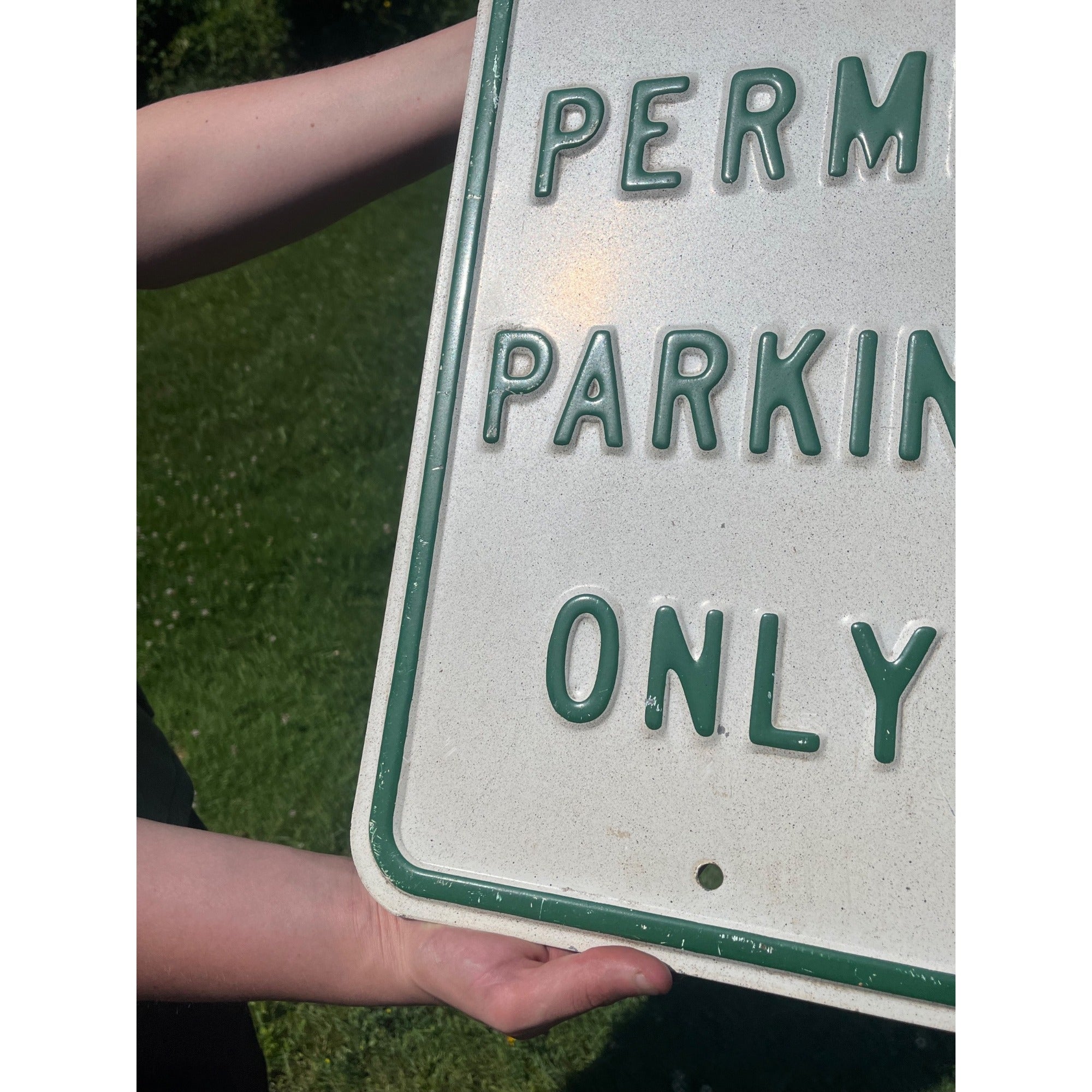 Vintage Metal Embossed" Permit Parking Only"  Heavy Metal Sign 18" x 12"