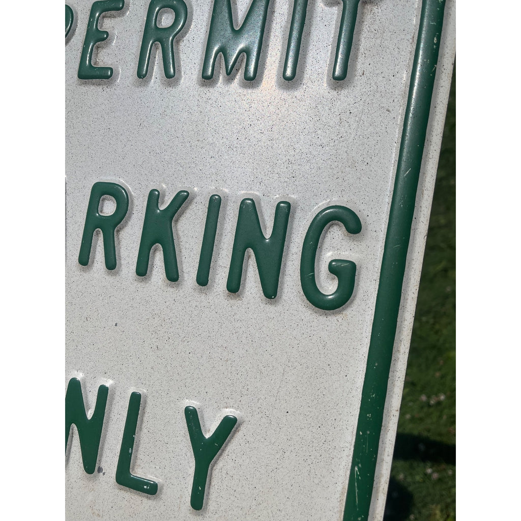 Vintage Metal Embossed" Permit Parking Only"  Heavy Metal Sign 18" x 12"