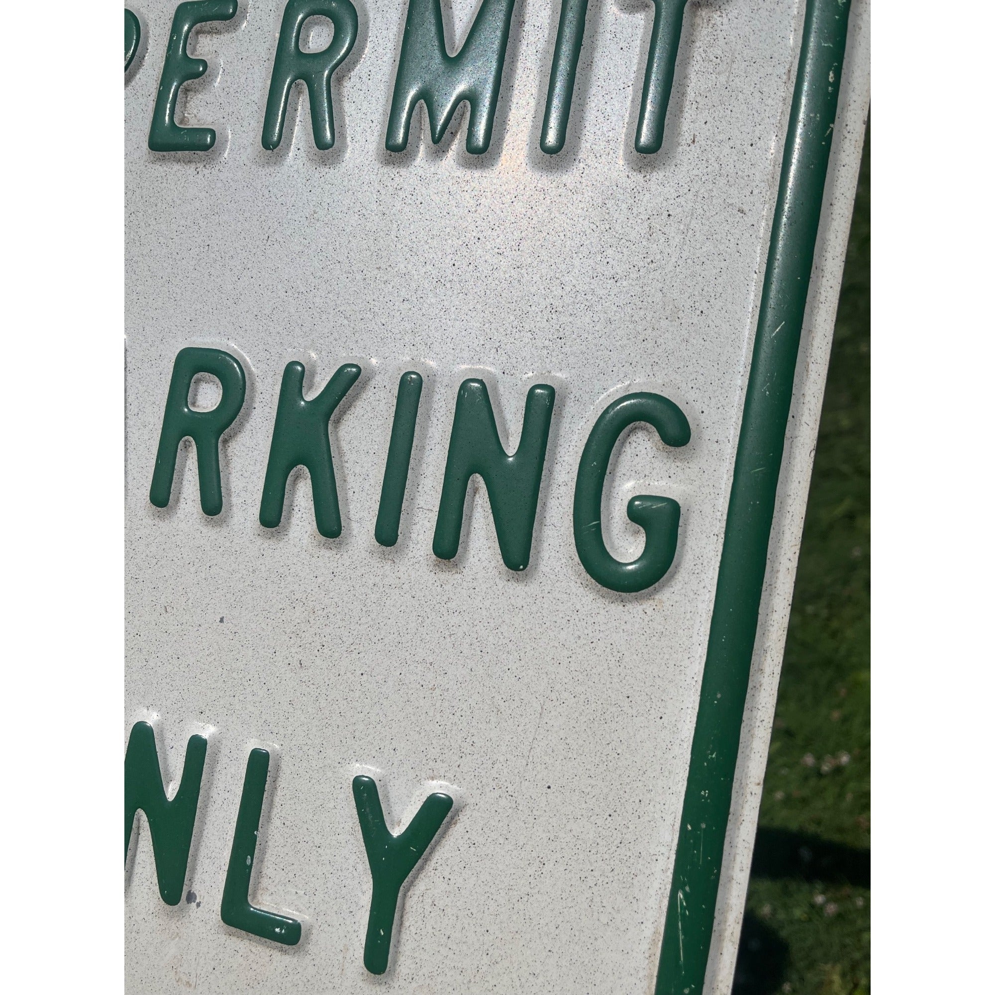 Vintage Metal Embossed" Permit Parking Only"  Heavy Metal Sign 18" x 12"