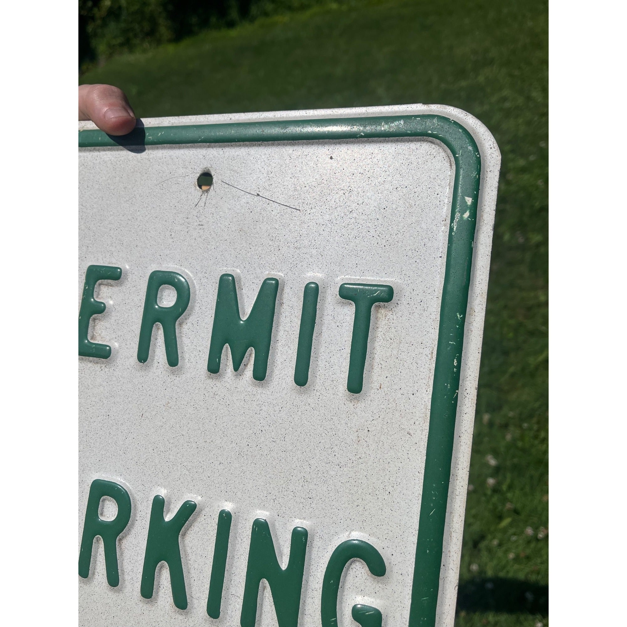 Vintage Metal Embossed" Permit Parking Only"  Heavy Metal Sign 18" x 12"