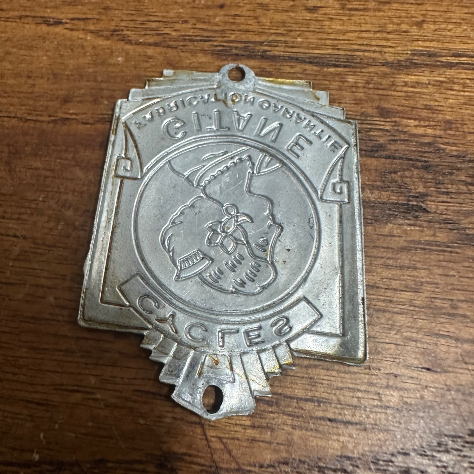 RARE Vintage Original GITANE Cycles Bicycle France Head Emblem Badge Sign Tag